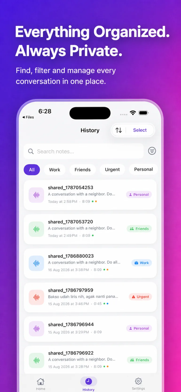 Organize voice notes privately in VoiCat